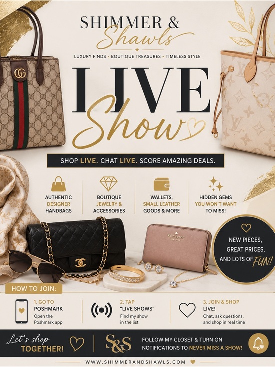 Shimmer and Shawls Handbags - ✨ LIVE SHOW — LIKE TO BE NOTIFIED WHEN I’M LIVE ✨